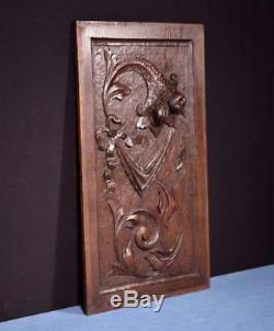 Antique French Highly Carved Panel in Oak Wood Salvage withFlowers