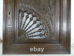 Antique French Large Carved Wood Door Wall Panel Solid Oak Breton Brittany