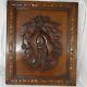 Antique French Large Oak Carved Wood Architectural Panel Door-hunting Scene Fish
