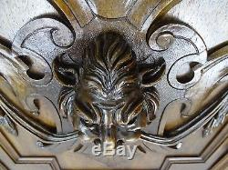 Antique French Panel/Door in Solid Walnut Wood with Devil Face Highly Carved