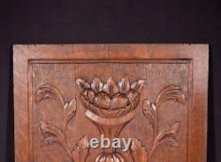 Antique French Panel in Solid Oak Wood Highly Carved Details Salvage