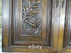 Antique French Renaissance Carved Wood Doors Wall Panels Solid Walnut