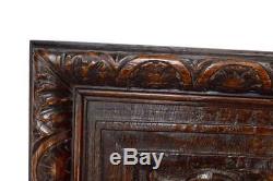 Antique French Renaissance Style Hand Carved Oak Wood Lion Panel 2