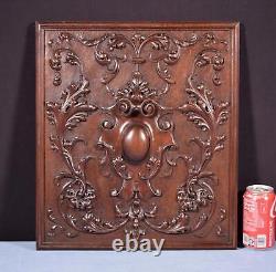 Antique French Solid Walnut Wood Highly Carved Panel with Intricate Design