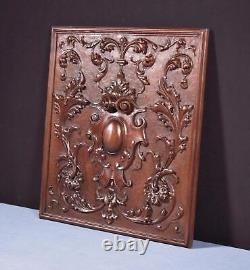 Antique French Solid Walnut Wood Highly Carved Panel with Intricate Design