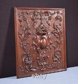 Antique French Solid Walnut Wood Highly Carved Panel with Intricate Design