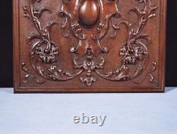 Antique French Solid Walnut Wood Highly Carved Panel with Intricate Design