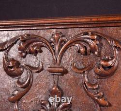 Antique French Solid Walnut Wood Highly Carved Panel with Intricate Design