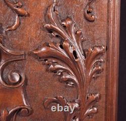 Antique French Solid Walnut Wood Highly Carved Panel with Intricate Design