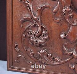 Antique French Solid Walnut Wood Highly Carved Panel with Intricate Design