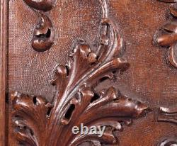 Antique French Solid Walnut Wood Highly Carved Panel with Intricate Design