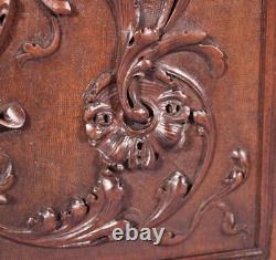 Antique French Solid Walnut Wood Highly Carved Panel with Intricate Design