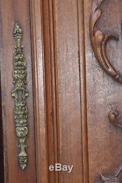 Antique French Vintage Carved cupboard door panel, from vintage sideboard