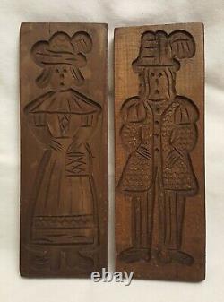 Antique Germany Black Forest Wood Hand Carved Man Woman Panel 19thC