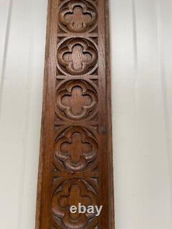 Antique Gothic Revival Carved Tracery panel in wood circa 1900