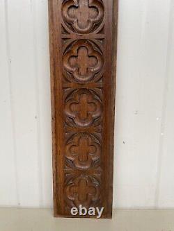 Antique Gothic Revival Carved Tracery panel in wood circa 1900