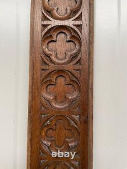 Antique Gothic Revival Carved Tracery panel in wood circa 1900