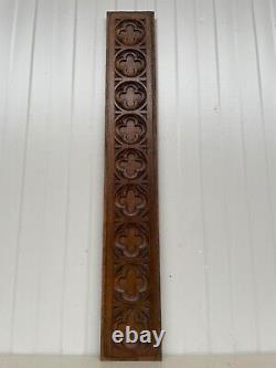 Antique Gothic Revival Carved Tracery panel in wood circa 1900