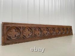 Antique Gothic Revival Carved Tracery panel in wood circa 1900