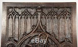 Antique Gothic Revival Panel Hand Made Carved Wood Salvage with Provenance