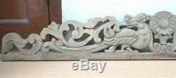 Antique Hand Carved Wall Hanging Wooden Panel Dragon Yalli Vintage Home decor