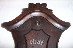 Antique Hand Carved Walnut Shield Panel 17, Victorian 1800s 19th Century Wood