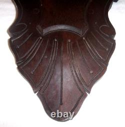 Antique Hand Carved Walnut Shield Panel 17, Victorian 1800s 19th Century Wood