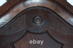 Antique Hand Carved Walnut Shield Panel 17, Victorian 1800s 19th Century Wood