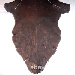 Antique Hand Carved Walnut Shield Panel 17, Victorian 1800s 19th Century Wood