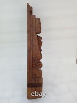 Antique Hand Carved Wood Bracket Old Floral Carving Wood Wall Panel