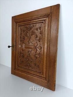 Antique Hand Carved Wood Door Panel Reclaimed Architectural Salvaged Ornate etch