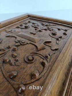 Antique Hand Carved Wood Door Panel Reclaimed Architectural Salvaged Ornate etch