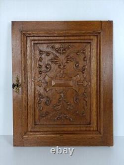 Antique Hand Carved Wood Door Panel Reclaimed Architectural Salvaged Ornate etch