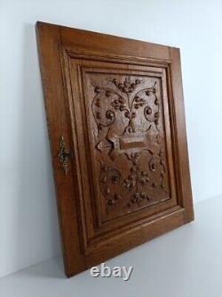 Antique Hand Carved Wood Door Panel Reclaimed Architectural Salvaged Ornate etch