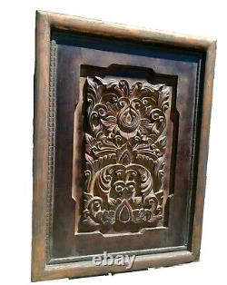 Antique Hand Carved Wood Framed Panel French Wood Wall Art Decor 24×33