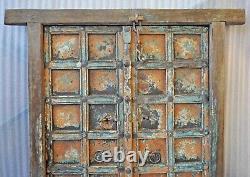 Antique Hard Teak Wood Big Size Door Panel With Frame Original Old Hand Carved