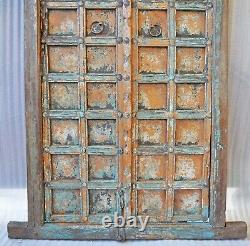 Antique Hard Teak Wood Big Size Door Panel With Frame Original Old Hand Carved