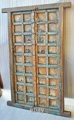 Antique Hard Teak Wood Big Size Door Panel With Frame Original Old Hand Carved