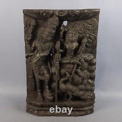 Antique High Relief Carved Wood A Hand Panel Sculpture India First'900