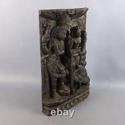 Antique High Relief Carved Wood A Hand Panel Sculpture India First'900