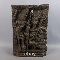 Antique High Relief Carved Wood A Hand Panel Sculpture India First'900