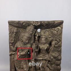 Antique High Relief Carved Wood A Hand Panel Sculpture India First'900