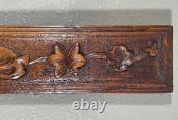 Antique Highly Carved Drawer Panel in Solid Chestnut Wood