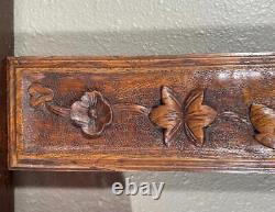 Antique Highly Carved Drawer Panel in Solid Chestnut Wood