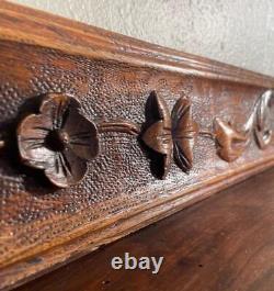 Antique Highly Carved Drawer Panel in Solid Chestnut Wood