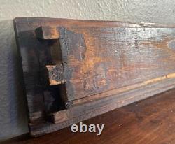 Antique Highly Carved Drawer Panel in Solid Chestnut Wood