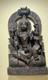 Antique Hindu Solid Block Wood Carving Shiva Parvati Kirtimukha Arch Wall Panel