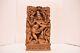 Antique India Hand Carved Wood Hindu Dancing God Temple Figure Relief Panel 12