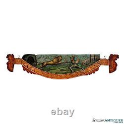 Antique Italian Renaissance Wood Carved Sicilian Cart Wall Hanging Panel