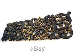 Antique Kanok Flower Branch Carved Wood Home Wall Panel Decor Art Statue gtahy